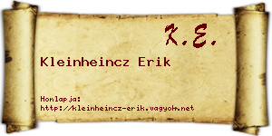 Kleinheincz Erik névjegykártya