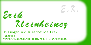 erik kleinheincz business card